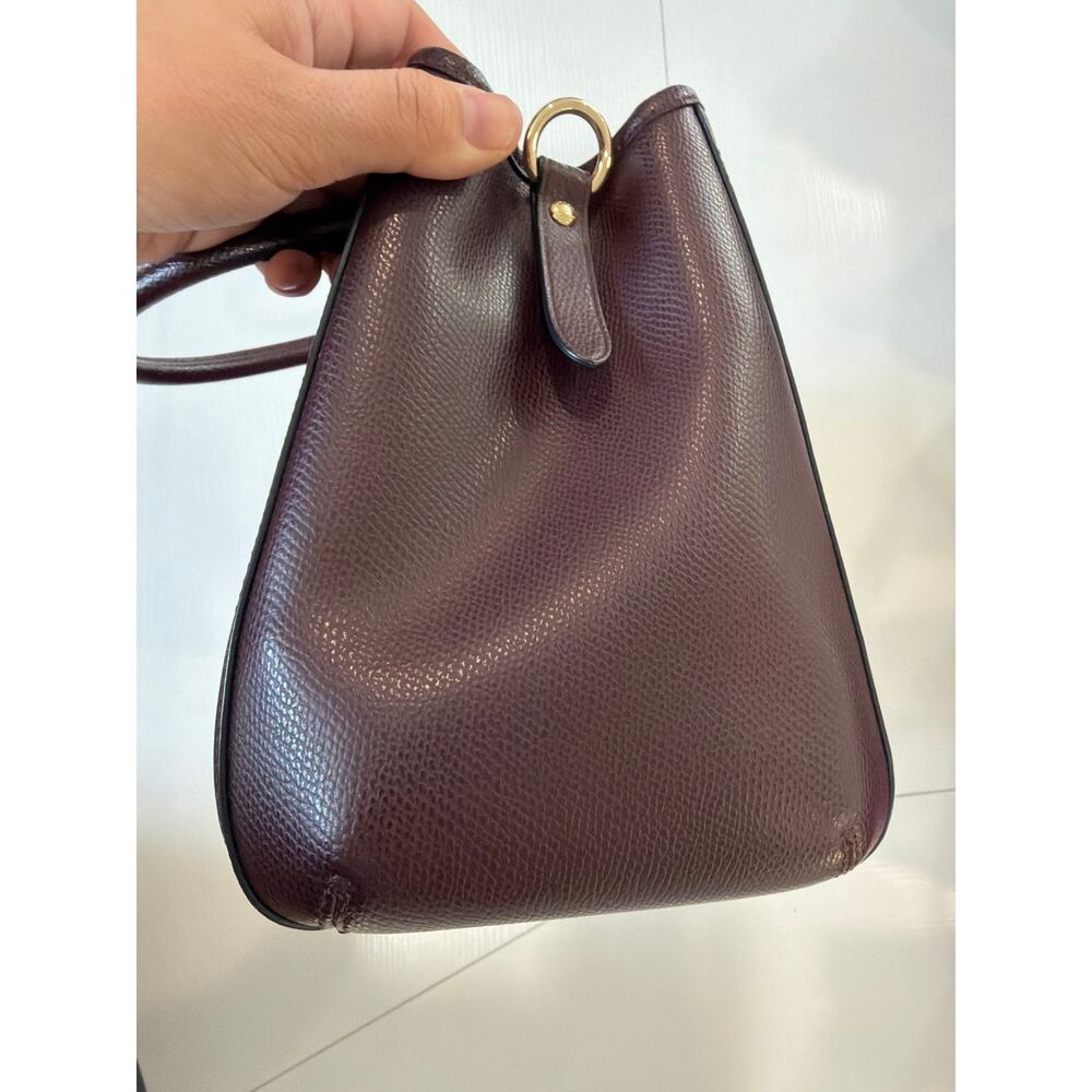 Coach Leather Margot Carryall Bag Burgundy Color - Picture 3 of 9